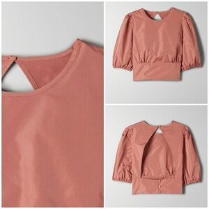 WILFRED (Aritzia) Duomo Blouse in Heirloom Pink. Taffeta fabric. Size 4